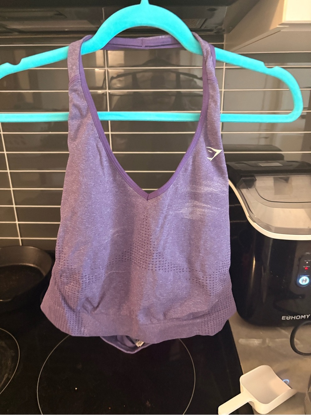 Gymshark Purple Seamless V-Neck halter top